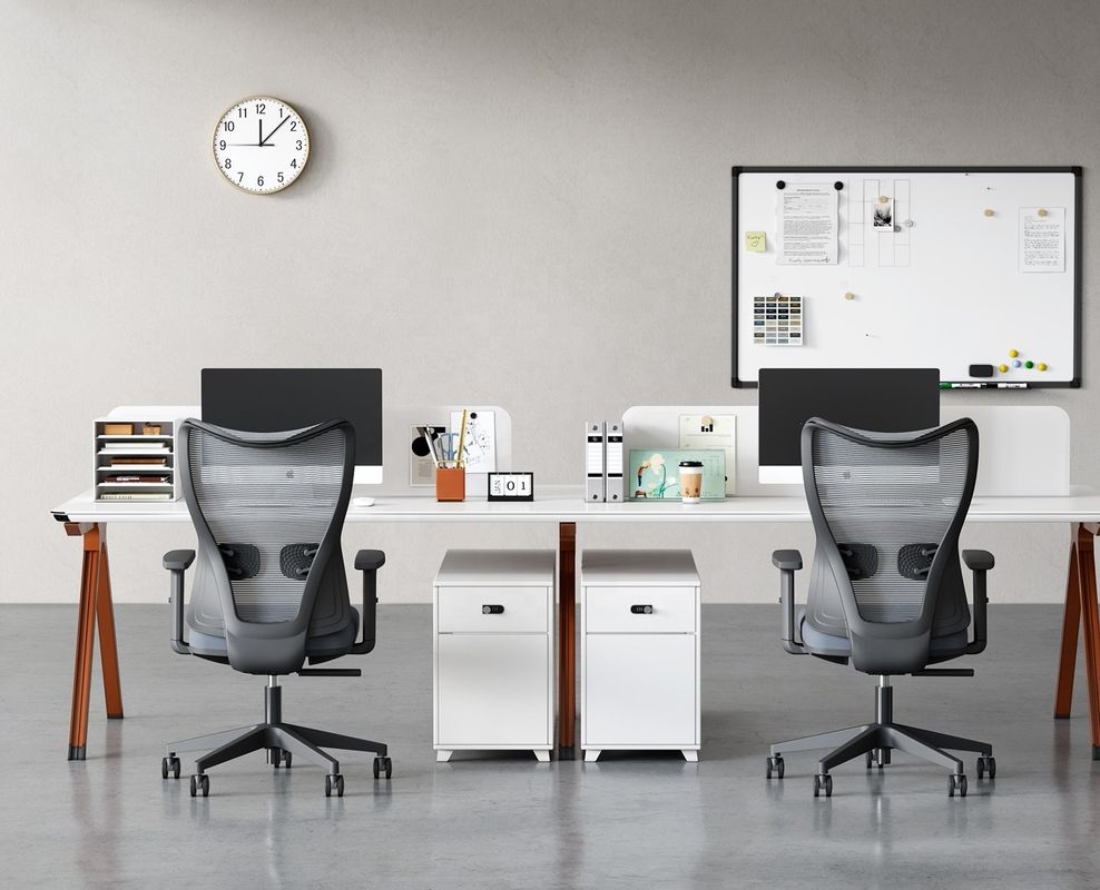 Adjustable Armrest Swivel Office Chair for Staff Conference Room Mid Back Mesh Design