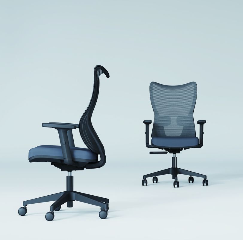 Adjustable Armrest Swivel Office Chair for Staff Conference Room Mid Back Mesh Design