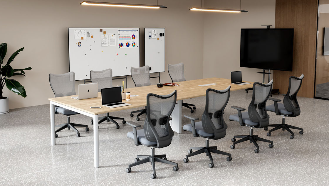 Adjustable Armrest Swivel Office Chair for Staff Conference Room Mid Back Mesh Design