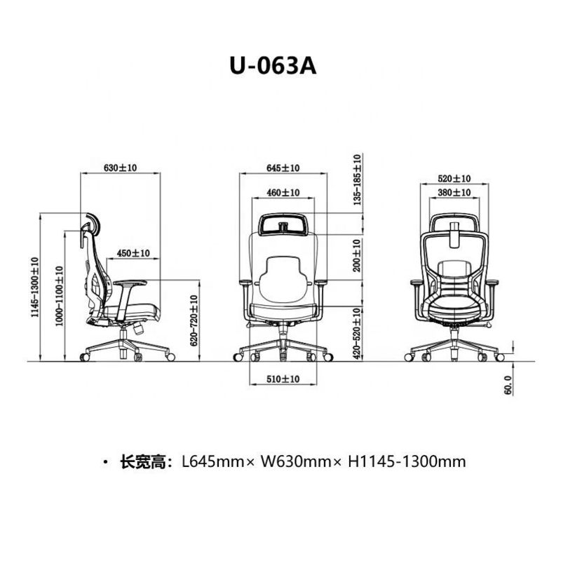Self-Loading Mechanism High Back Mesh Ergonomic Chair for Comfortable Office Work