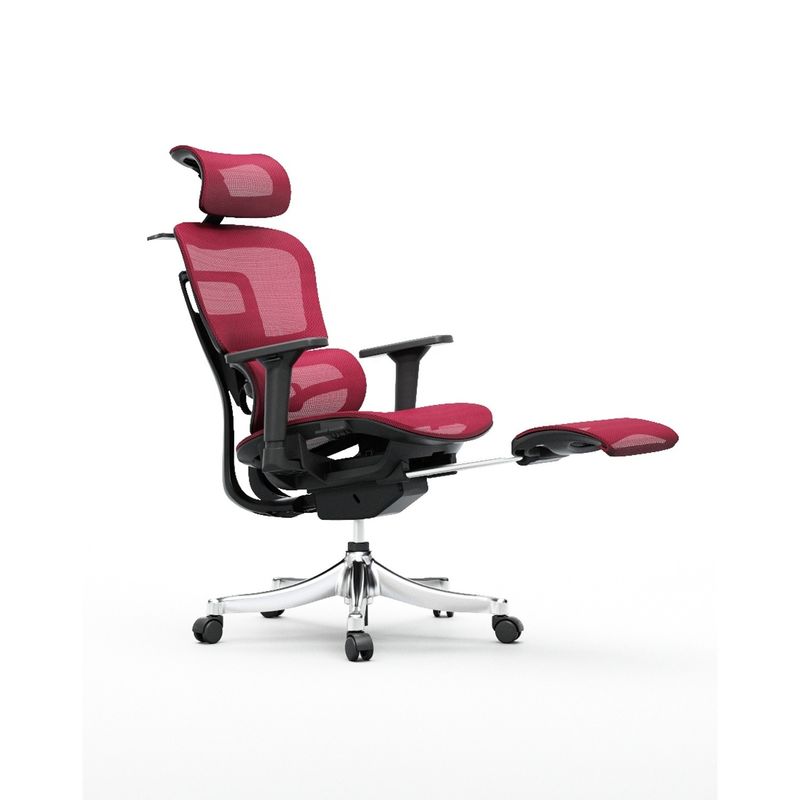 Work in Style Ergonomic Mesh Chair with Adjustable Footrest and Back Support in Black