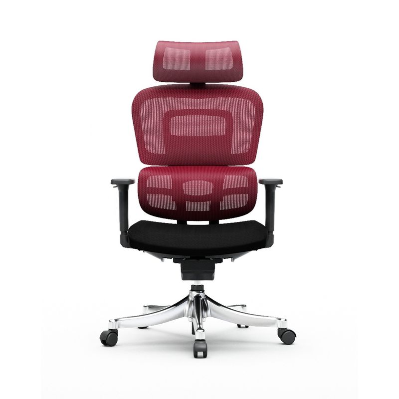 Work in Style Ergonomic Mesh Chair with Adjustable Footrest and Back Support in Black