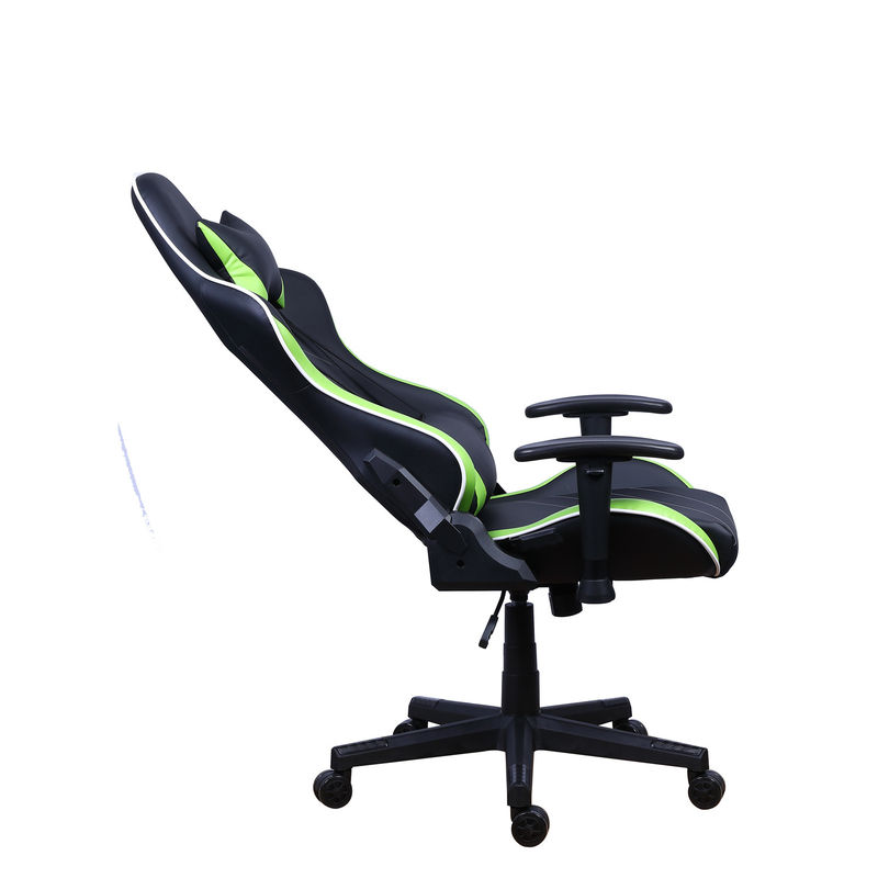 PU Castors Leather Reclining Gamer Chair with LED Light Bar Racer RGB Gaming Chair