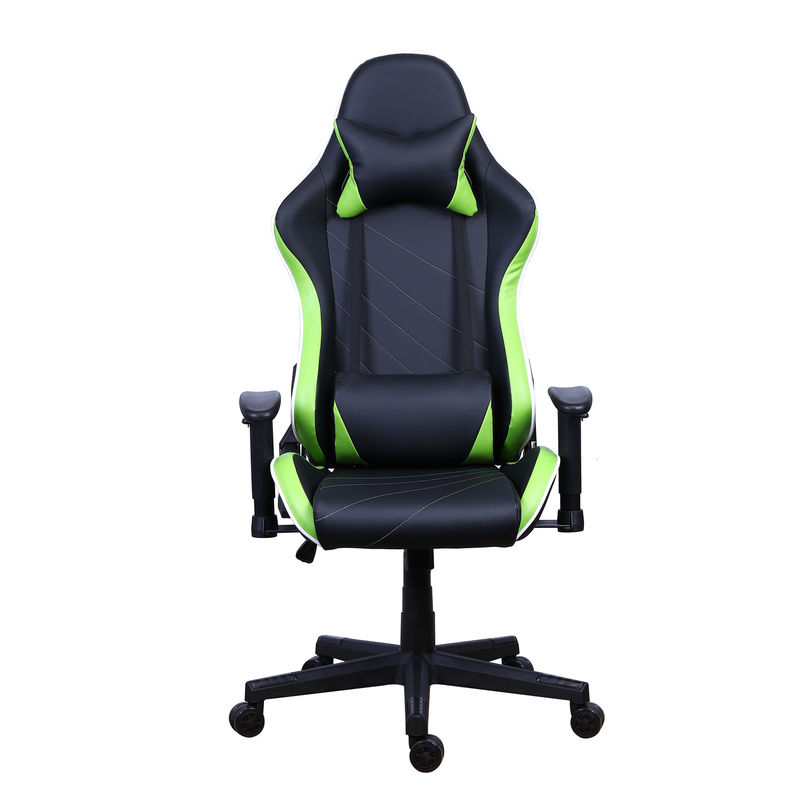 PU Castors Leather Reclining Gamer Chair with LED Light Bar Racer RGB Gaming Chair