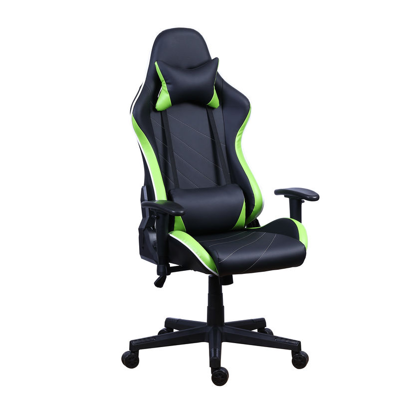 PU Castors Leather Reclining Gamer Chair with LED Light Bar Racer RGB Gaming Chair