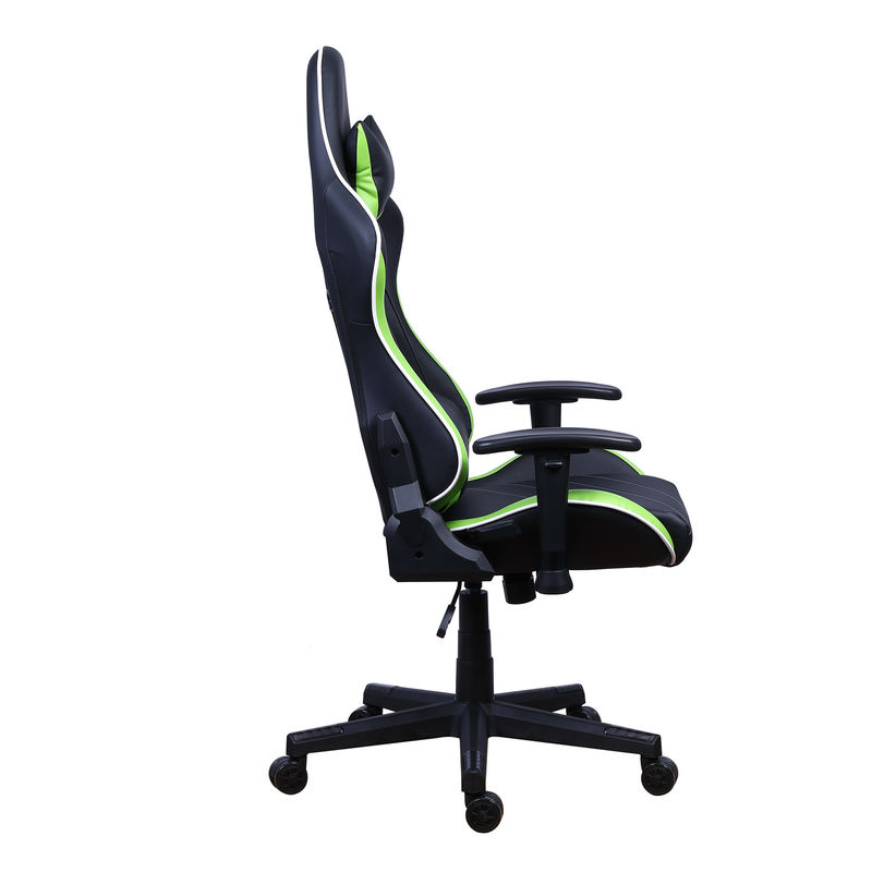 PU Castors Leather Reclining Gamer Chair with LED Light Bar Racer RGB Gaming Chair