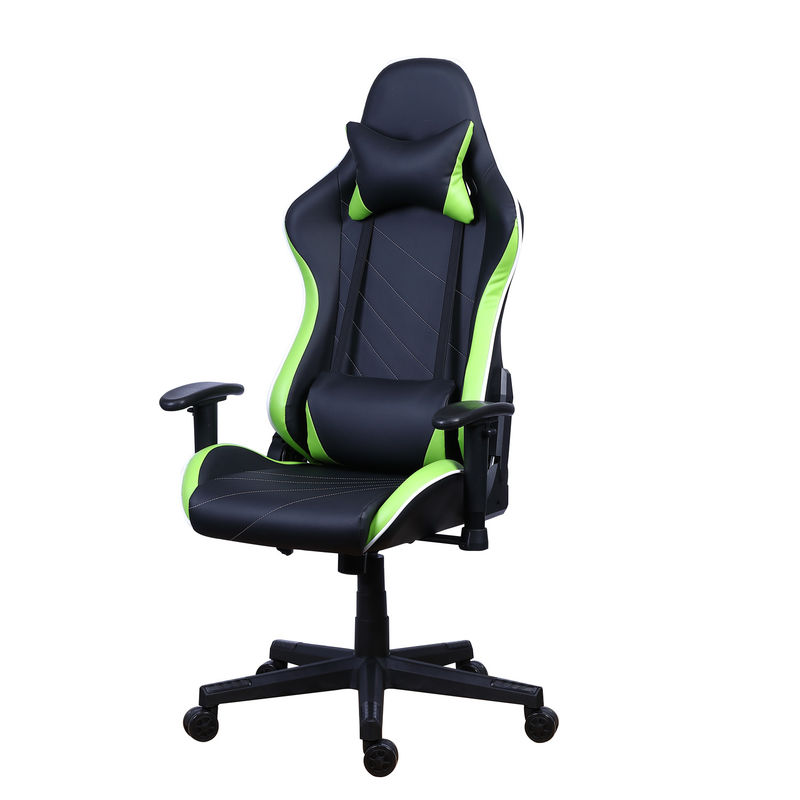 PU Castors Leather Reclining Gamer Chair with LED Light Bar Racer RGB Gaming Chair