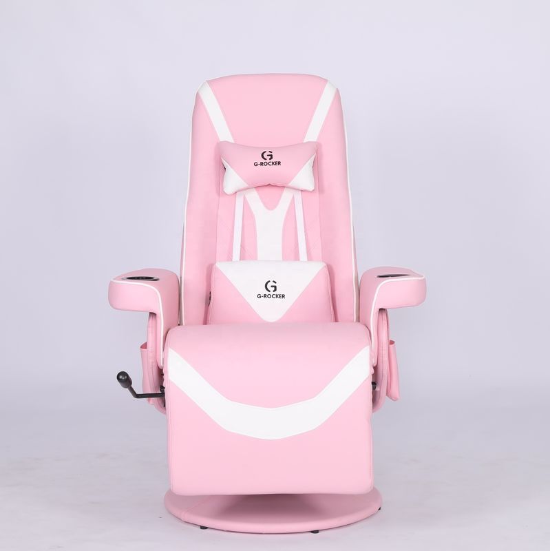Specific Office Chair Luxury Gaming Chair with Cup Holder in Pink Racing Style Leather