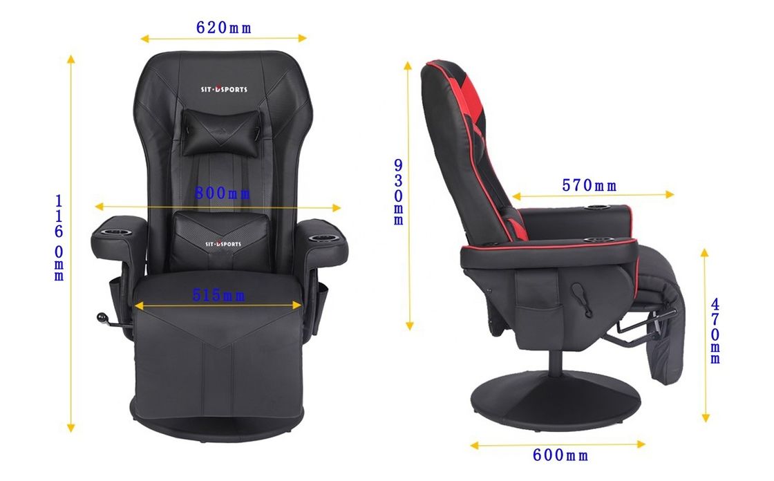 ODM OEM Executive Chair Racing Style Leather Gaming Chair with Cup Holder and Footrest