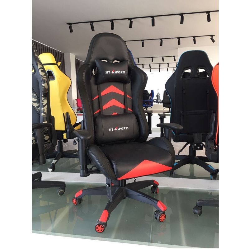 Industrial Style HCYZ RGB LED Light Computer Chair Executive Gaming Chair with PU Leather