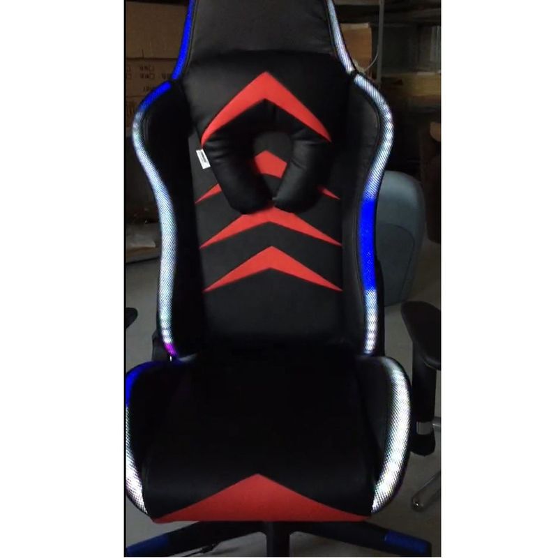 Industrial Style HCYZ RGB LED Light Computer Chair Executive Gaming Chair with PU Leather